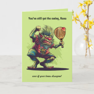 Custom text, padel Trollin' the Court Nana Edition Card