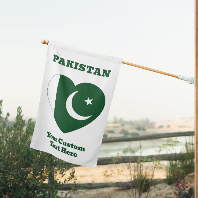 Custom Text Pakistan House Flag (Insitu (Back))