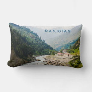 Custom Text Pakistan Lumbar Pillow