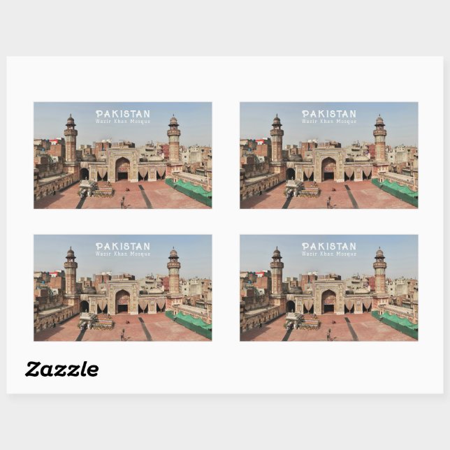 Custom Text Pakistan Rectangular Sticker (Sheet)