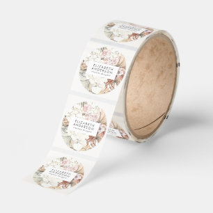 custom text Pampas business Classic Round Sticker