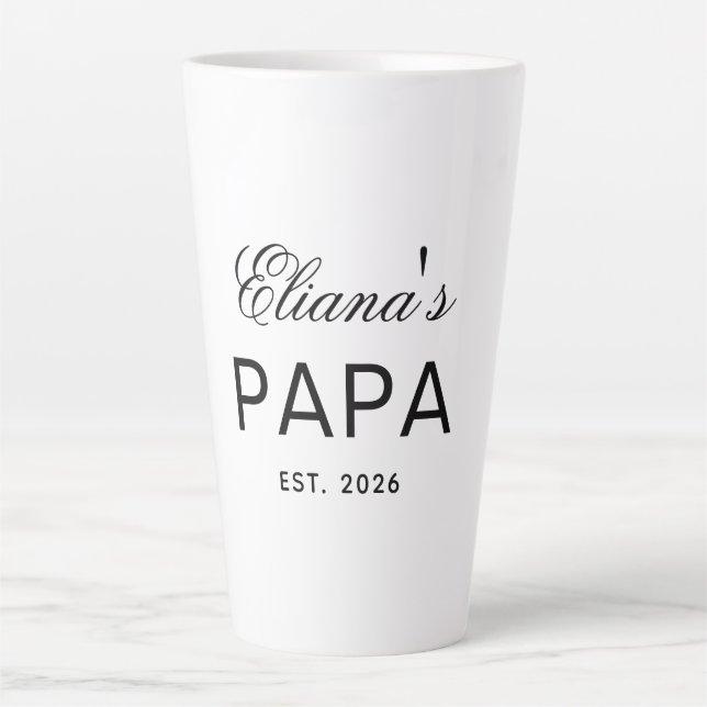 Custom Text Papa Latte Mug Gift Personalized Desig (Front)