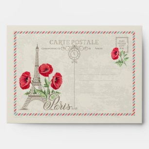 Custom Text Paris France Envelope