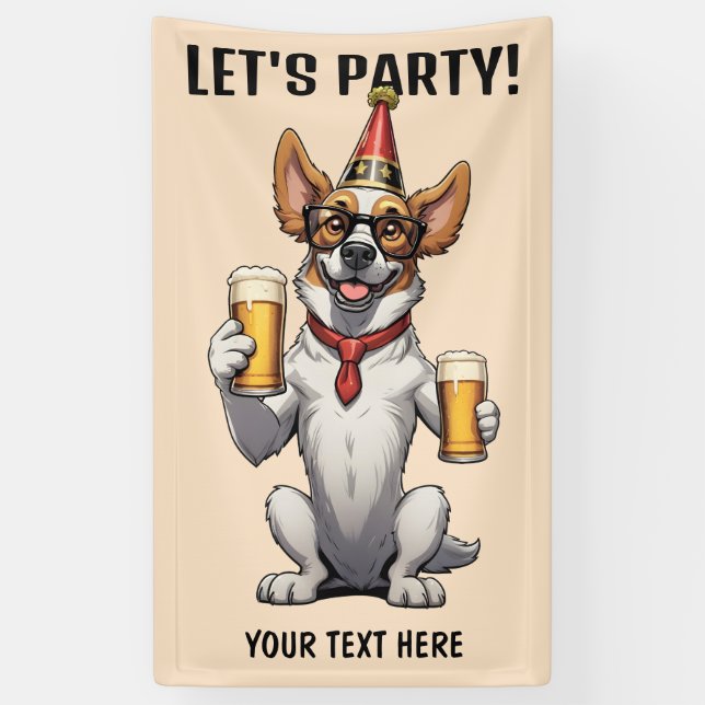 Custom Text Party Animal Banner (Vertical)