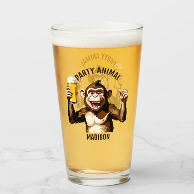 Custom Text Party Animal Glass (Back Filled)