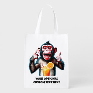Custom Text Party Animal Grocery Bag