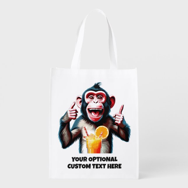Custom Text Party Animal Grocery Bag (Back)