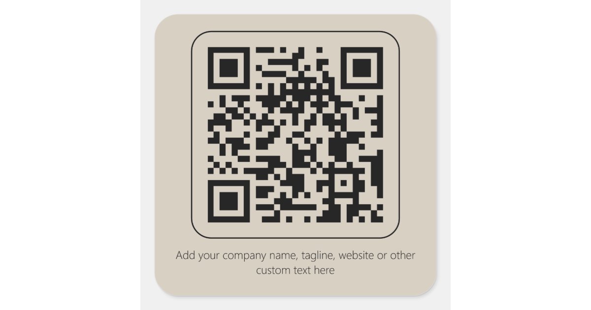 Custom Text Pastel Creamy Vanilla QR Code Product Square Sticker | Zazzle
