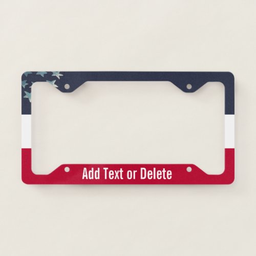 Custom Text Patriotic Inspired by American Flag License Plate Frame
