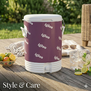 Custom Text Pattern Burgundy Beverage Cooler