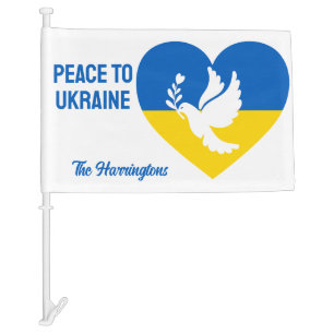 Custom Text Peace to Ukraine Car Flag