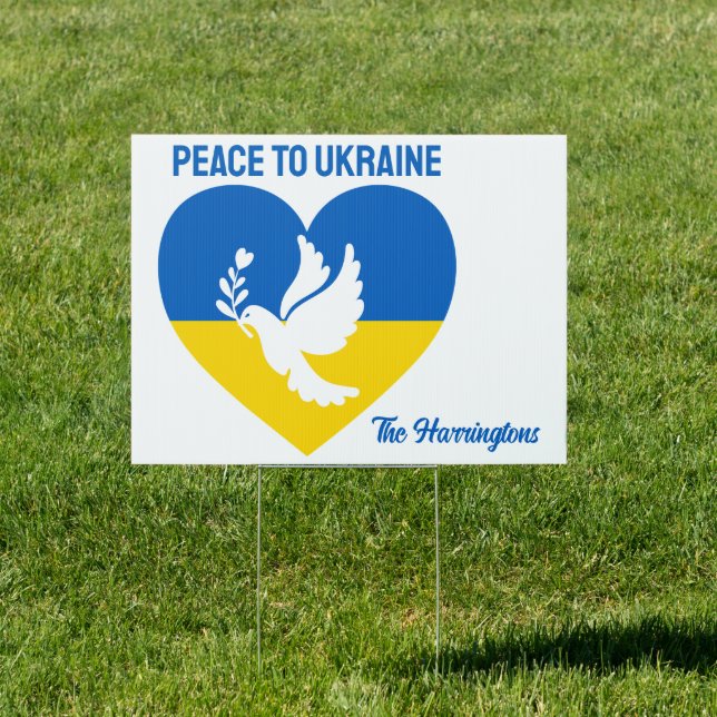 Custom Text Peace to Ukraine Sign (Insitu)