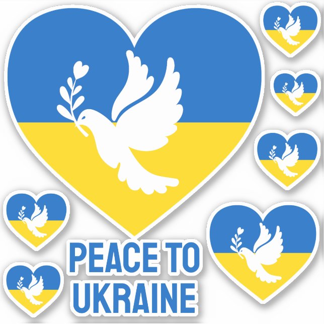 Custom Text Peace to Ukraine Sticker (Front)