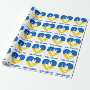Custom Text Peace to Ukraine Wrapping Paper