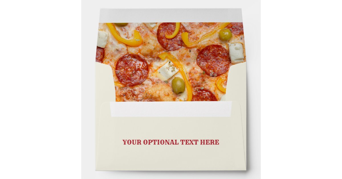Custom Text Pepperoni Pizza Envelope | Zazzle