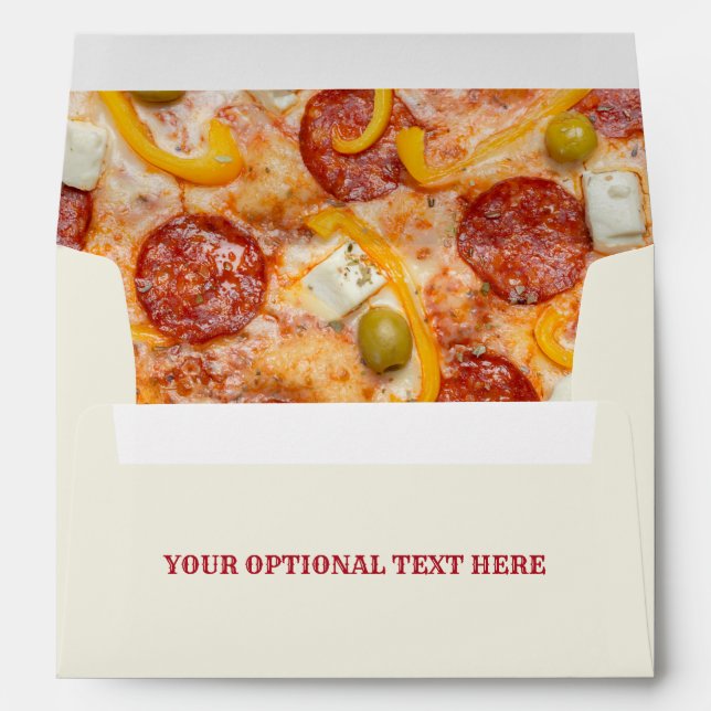 Custom Text Pepperoni Pizza Envelope (Back (Bottom))