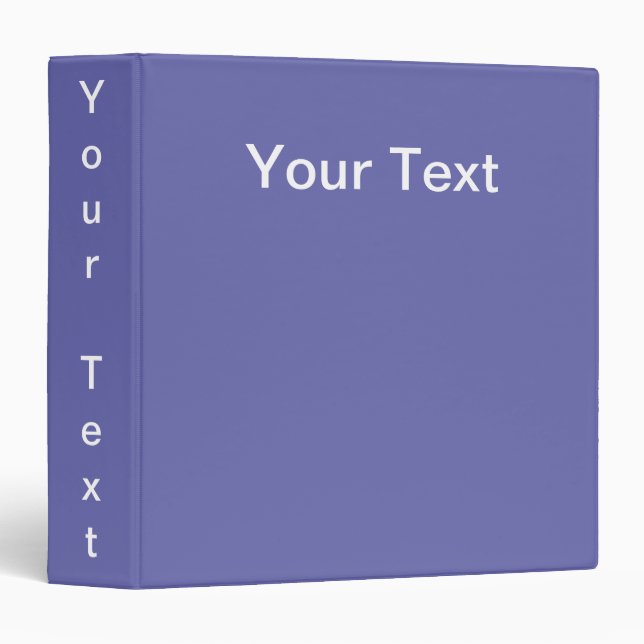 Custom Text. Periwinkle. 3 Ring Binder (Front/Spine)
