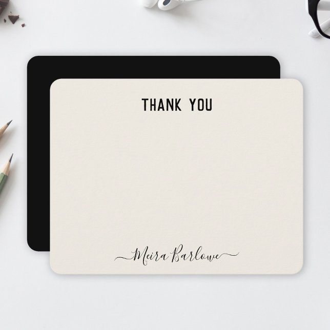 CUSTOM TEXT Personal Modern Script Calligraphy Note Card (Creator Uploaded)