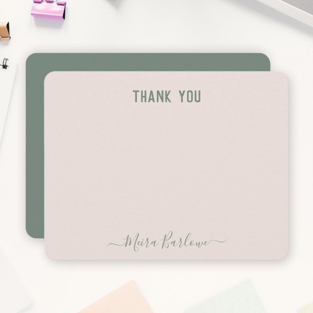 CUSTOM TEXT Personal Modern Script Calligraphy Note Card (Creator Uploaded)