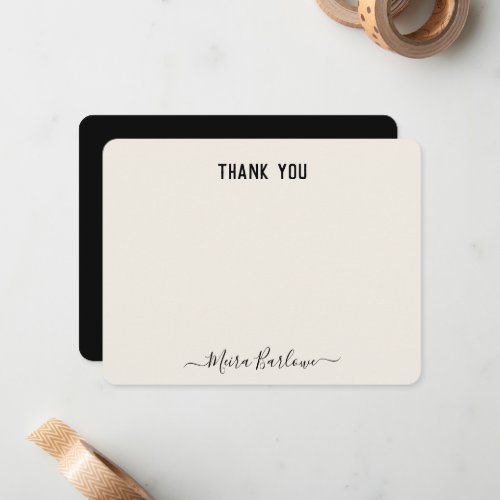 CUSTOM TEXT Personal Modern Script Calligraphy Note Card