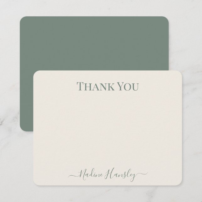 CUSTOM TEXT Personal Monogram Modern Script Note Card (Front/Back)