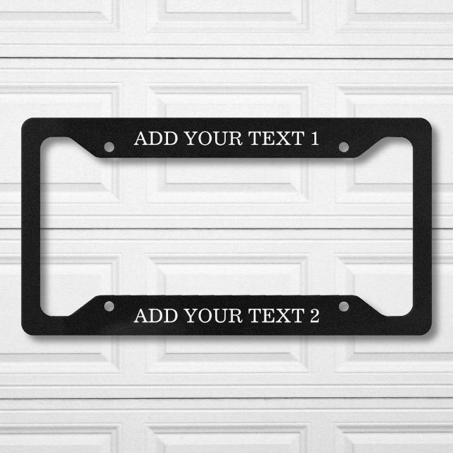 Custom Text Personalized Black License Plate Frame (Creator Uploaded)