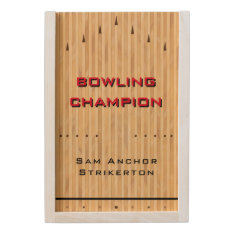 Custom Text Personalized Bowling Lane Design Wooden Keepsake Box at Zazzle