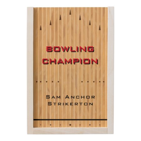 Custom Text Personalized Bowling Lane Design Wooden Keepsake Box