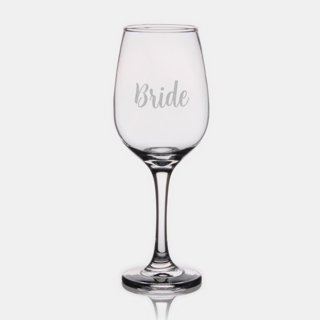 Custom Text Personalized Bride Etched Wine Glass (Glassware)