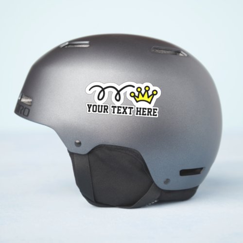 Custom text personalized crown logo vinyl sticker