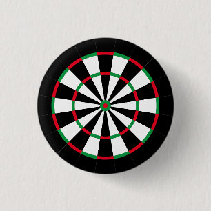 Custom Text Personalized Dart Board   Red & Green Button