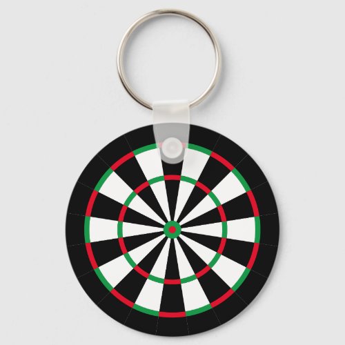 Custom Text Personalized Dart Board  Red  Green Keychain