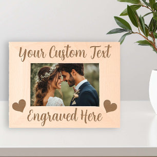 Custom text Personalized Hearts Engraved Frames