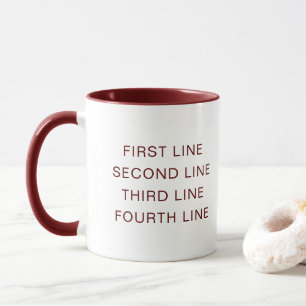Custom Text Personalized Maroon 11 oz Combo Mug