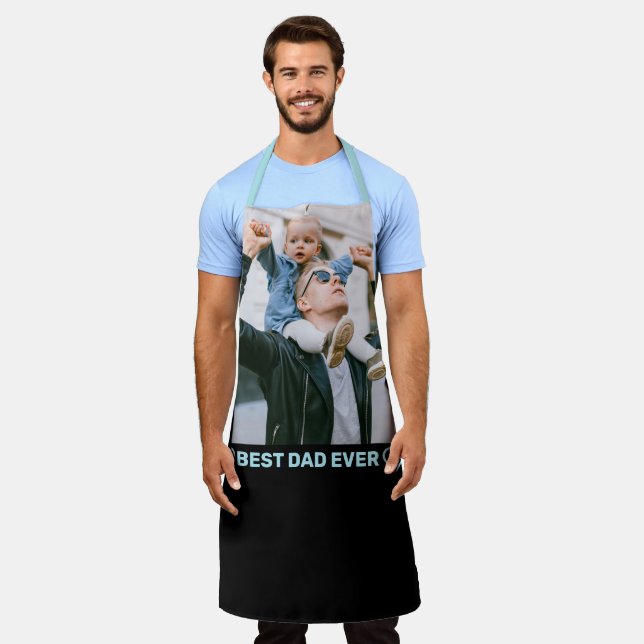 Custom text personalized photo and hearts apron (Worn)