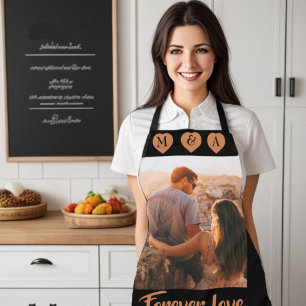 Custom text personalized photo print T-Shirt Apron