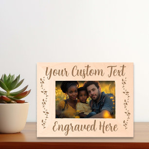 Custom text Personalized Vines Engraved Frames