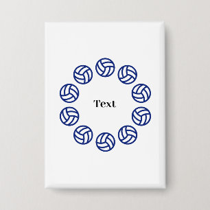 Custom Text Personalized Volleyball Button