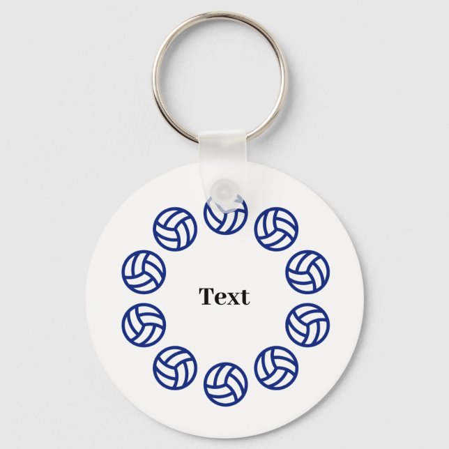 Custom Text Personalized Volleyball Keychain (Front)