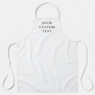 Custom Text Personalized Words Quote White Apron