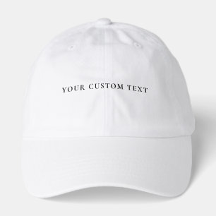 Custom Text Personalized Words Quote White Hat