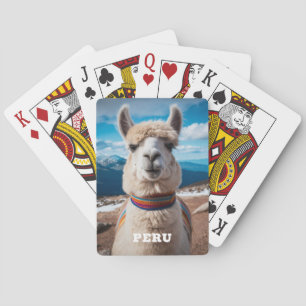Custom Text Peru Llama Poker Cards