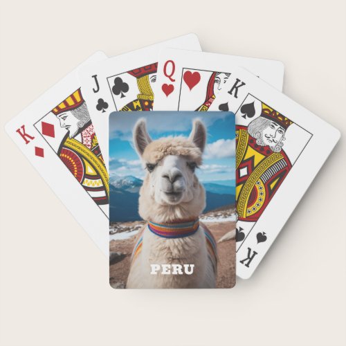 Custom Text Peru Llama Poker Cards