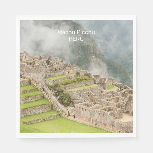 Custom Text Peru Machu Picchu Napkins (Front)