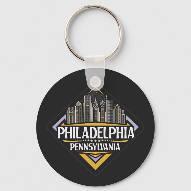 Custom Text Philadelphia Pennsylvania Keychain (Front)