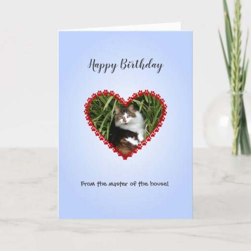 Custom text photo birthday from pet card