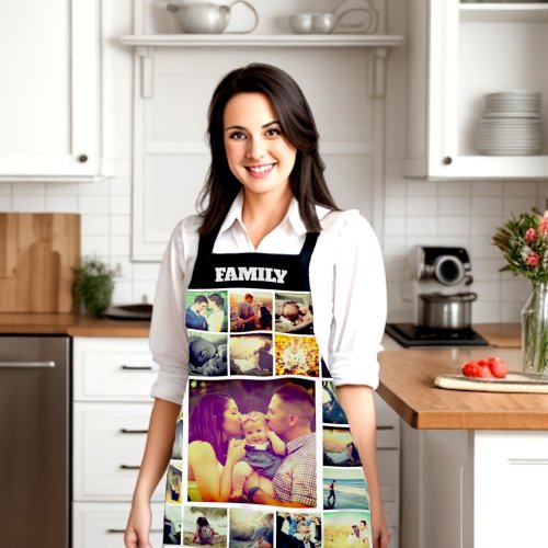 Custom text photo collage All_Over Print  Apron