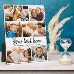 Custom Text Photo Collage Modern Family Keepsake P Plaque<br><div class="desc">6 of your favorite photos with a trendy hand written script reading your custom message with your names or any other detailsbelow. Great keepsake gift for friends and family!</div>