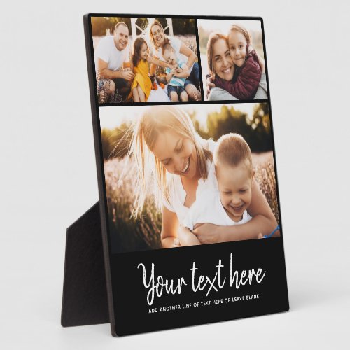 Custom Text Photo Collage Modern Family Keepsake Plaque