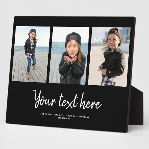 Custom Text Photo Collage Modern Family Keepsake Plaque